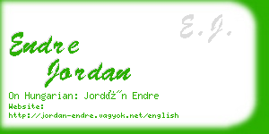 endre jordan business card